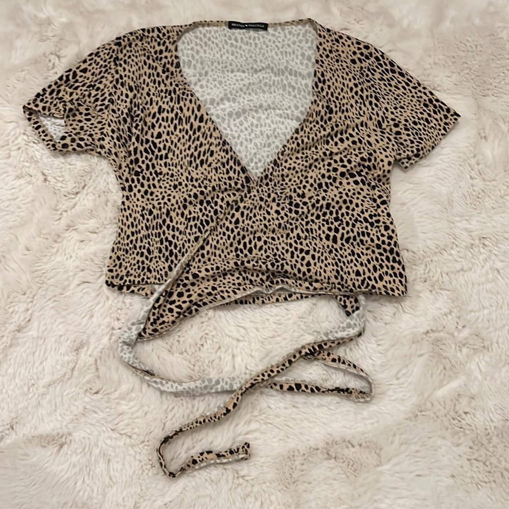 Cheetah print back tie top